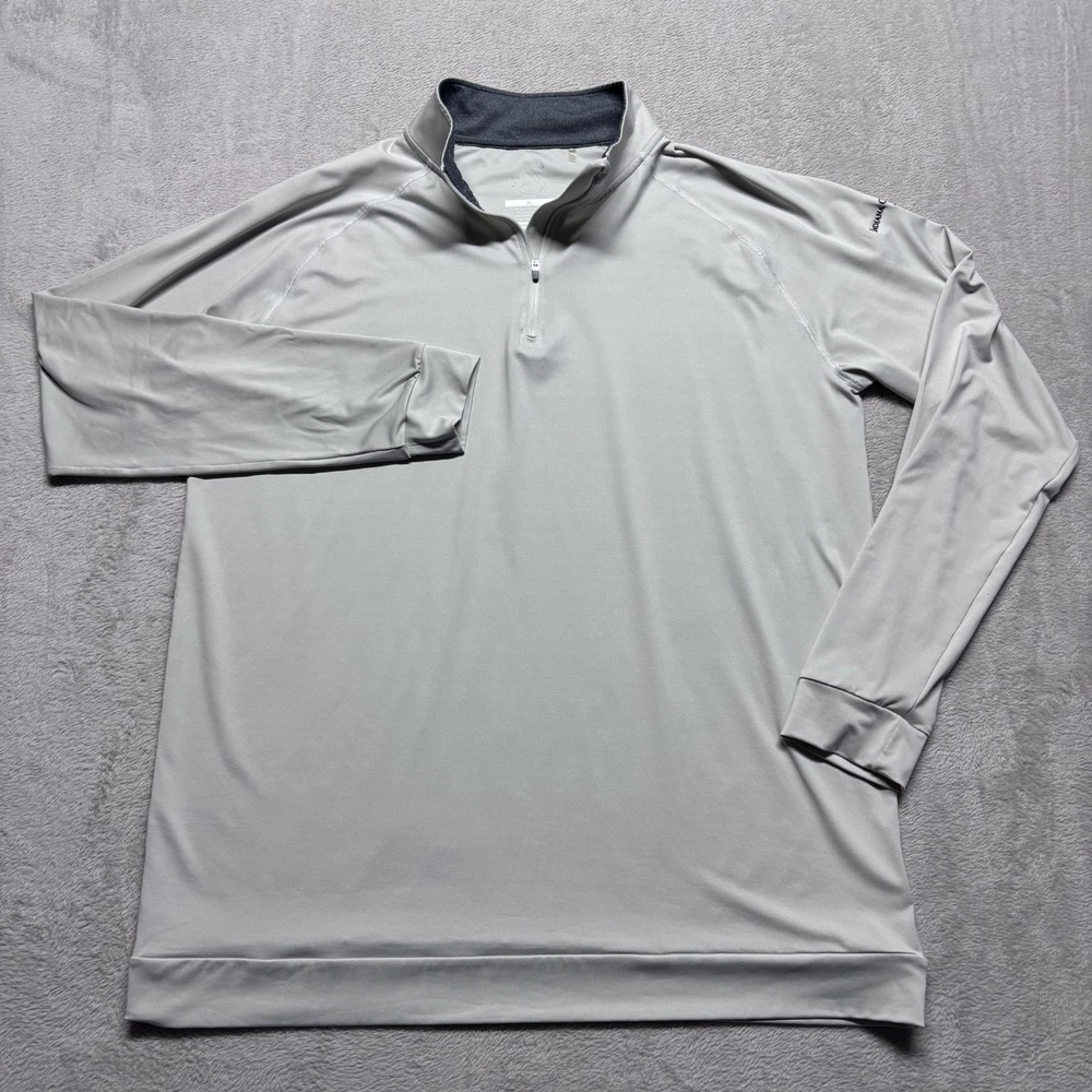 Swannies Sweater Men's XL Gray 1/4 Zip Pullover Golf‎ Performance Casual Stretch